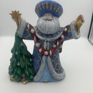 Vintage Gare Christmas Ornament Old World Style Santa Claus St. Nicholas Ceramic